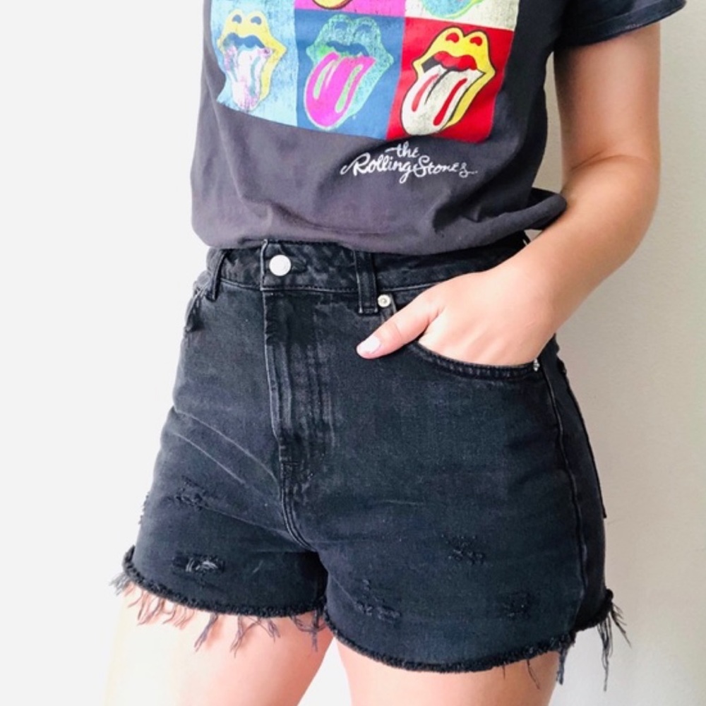TOPSHOP Moto black mom shorts - size 30